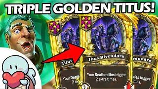 3X Golden Titus Rivendare! | Hearthstone Battlegrounds