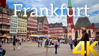 Walking Tour in Frankfurt, Germany on a hot summer day - Discover Frankfurt 4K 6fps