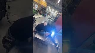 Mr. Caleb making custom spindles #homebuilding #railings #stairrailing #welding #fabrication