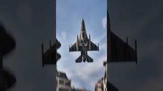An F-16 pilot Performs a Dangerous Trick over the City
