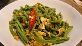 Stir Fry French Bean with Egg (full subtitles)