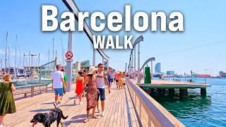 BARCELONA, Spain 4K Walking Tour - BEACH WALK & More | Immersive Video with Captions [4K/60fps]