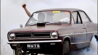HB TORANA NUTS  BURNOUT UBC 4 2012  IN CAR SKID