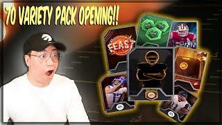 70 VARIETY PACK OPENING!! MADDEN MOBILE 25 ICONICS, BLACKFRIDAY PACKS & STEPS UP & MORE!!