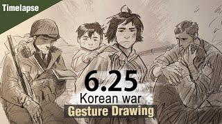 Miacat Sketch - 1950 Korean War [Timelapse]