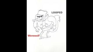 How to Draw Werewolf from Looped animation step by step | #shorts