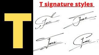 T signature style | How to do T signature | Letter T signature