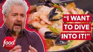 Guy Fieri's International Seafood Challenge! | Guy's Grocery Games