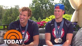 US swimmers Drew Kibler and Luke Hobson talk silver in Paris