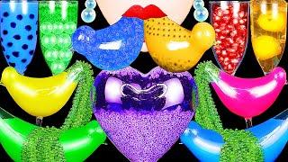 ASMR RAINBOW DRINKS *VAMPIRE BOBA TEA, EIDBLE ORBEEZ, FROG EGGS, SEA GRAPES, BIRD GLASS, 신기한 물 먹방