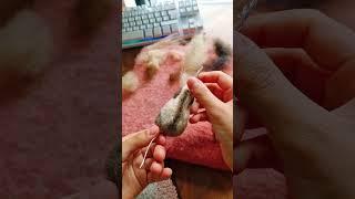 Steps on how I needle felted a Bat-Eared Fox! #crafting #needlefelted #needlefelting #fox #process