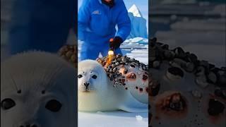 A volunteer saved a nerpa seal by igniting the barnacles on its back #animals #animal #animalrescue