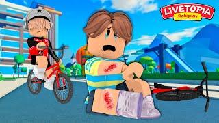 ROTINA DO DIA! PEDRINHO SE MACHUCOU COM A BICICLETA NOVA! Family Roleplay Livetopia - ROBLOX