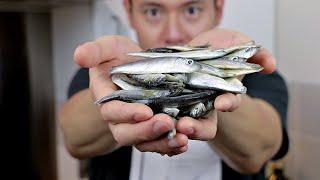 EATING WHOLE FISH - how to make Whitebait- Cooking with Chef Dai