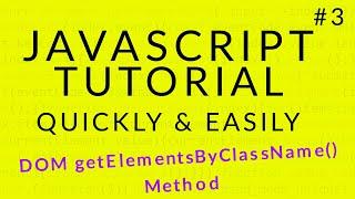 Javascript Tutorial 3 || HTML | DOM getElementsByClassName() Method || Ujjwal Technical Tips