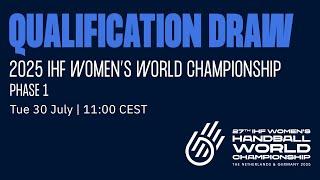 2025 IHF World Women's Handball Championship DRAW | Qualification Phase 1