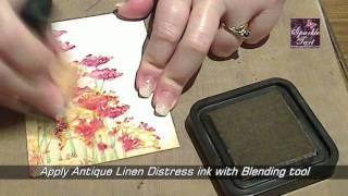 Copic watercolour stamping on Cryogen card