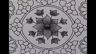 Adult Colouring Tutorial Greyscale Flowers - from Johanna Basford 2021 Weekly Planner