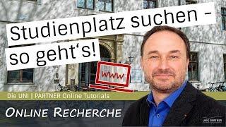 Wie suche ich online einen Studienplatz? UNI | PARTNER Tutorial: Der Hochschulkompass