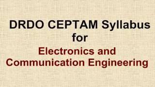 DRDO CEPTAM Syllabus for Electronics and Communication Engineering