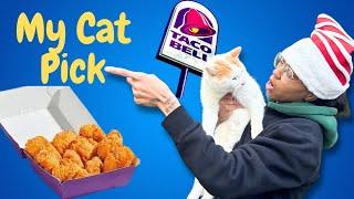 Let My Cat Pick What I Eat in a Day - Taco Bell Chicken Nuggets