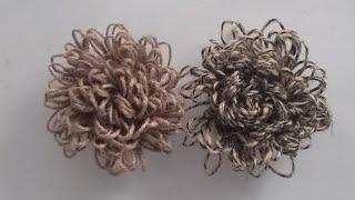 Super Easy Flower making Idea using Jute Rope️/ Easy Jute Crafts / Golden Fiber Crafts