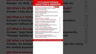 Python Interview Questions and Answers