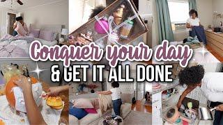 SINGLE MOM GET IT ALL DONE! DAILY CLEANING ROUTINE, PUMPKIN CARVING, WORKING OUT, AMAZON HAUL & MORE