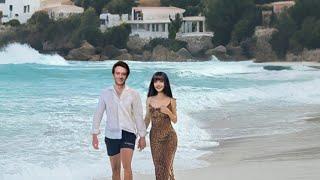 Lisa and Frederic Arnault enjoying a vacation together at the beach