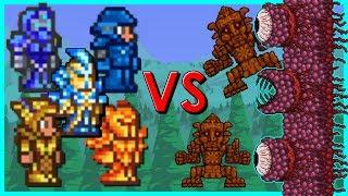 Terraria - 5 Different Armors vs Wall of Flesh and Golem | How Long Can You Survive ?