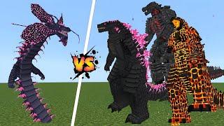 Titanus Tiamat vs Every Titan godzilla! in minecraft PE