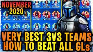 The Very Best Offensive and Defensive 3v3 Grand Arena Teams + How to Beat ALL GLs - November 2020