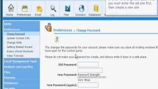 Changing control panel password