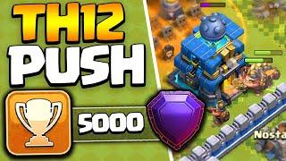 TH12 Starts Trophy Push to Legend League!! | Clash of Clans