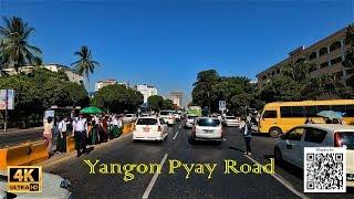 Scenic Drive U Wisara and Pyay Road Yangon in December 2019 in 4K