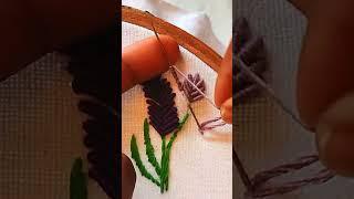 Easy हाथ की कढ़ाई Flower Embroidery Design Stitch Hand Embroidery Stitch for Beginners #shorts