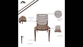 EVEREST MOLDED FURNITURE - WEB SERIES PLASTIC CHAIR FOR GARDEN/CAFE/PATIO