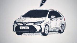 How to Draw TOYOTA corolla 2023