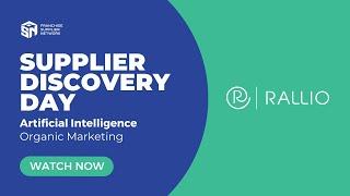 Marketing Supplier Discovery Day: Using A.I. in Organic Marketing with Rallio