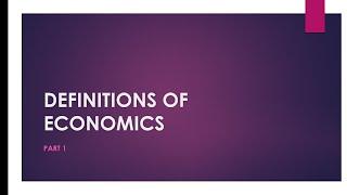 Definition of Economics by Adam Smith