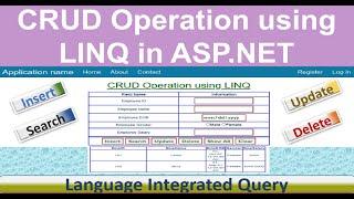 Insert search Update Delete CRUD using LINQ in asp net