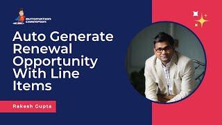 Auto Generate Renewal Opportunity With Line Items