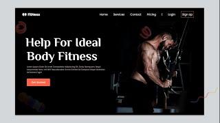 Create Gym Website Page using HTML and CSS | Create Fitness Website design with HTML and CSS