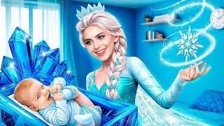 Elsa from "Frozen" has become a mom! She's transformed into an ice princess!