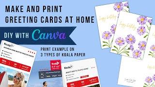 How To Make Greeting Cards At Home To Sell - Canva Tutorial - Koala Paper Review