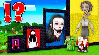 JJ and Mikey Family found SCARY HORROR LADIES Portals - in Minecraft Maizen!