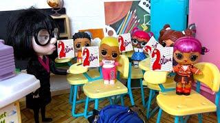 DOLLS LOL SURPRISE fun SCHOOL have WRITTEN everything OFF! All FIVES! cartoons of DARINELKA