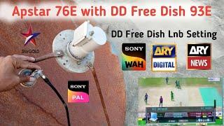 How To Set DD Free Dish with Apstar 7 76E On 4 Feet | Ary Dish Setting On Apstar 76E 4 Feet?