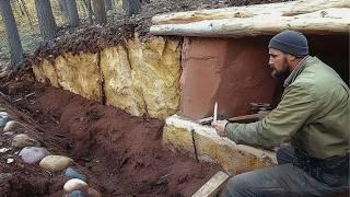 Man Builds Amazing UNDERGROUND CABIN in the Wild | Start to Finish by @lesnoy_craft8607