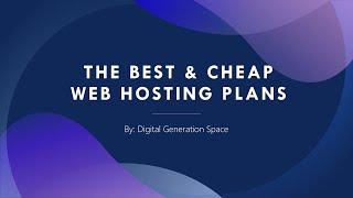 Best Cheap Web Hosting Plans